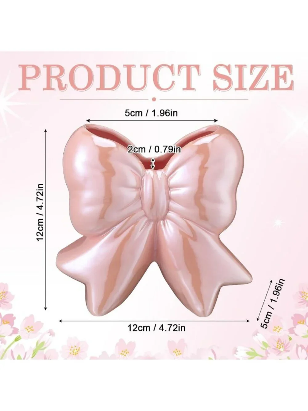 Iridescent Pink Ceramic Vase Makeup Brush Holder - Small, Classic Design